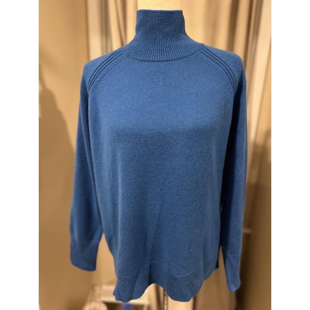 Cos Women's 100% Cashmere‎ Turtle Neck Sweater Blue Medium NWT Msrp$ 285
